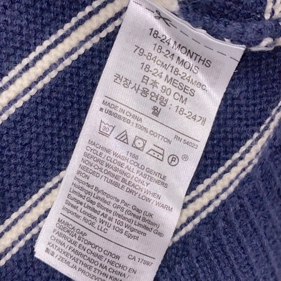 Baby Gap 18 to 24 months navy and white striped knit dress - Picture 4 of 5